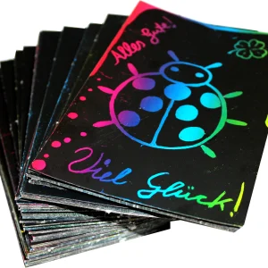 Kratzkarten 19 x 13 cm – Kreativkarten mit Regenbogeneffekt