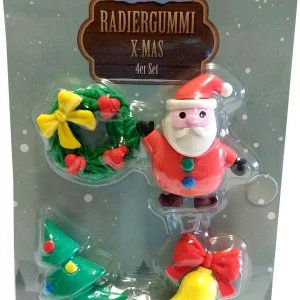 Radiergummi-Set Weihnachten – 6er Set mit festlichen Motiven